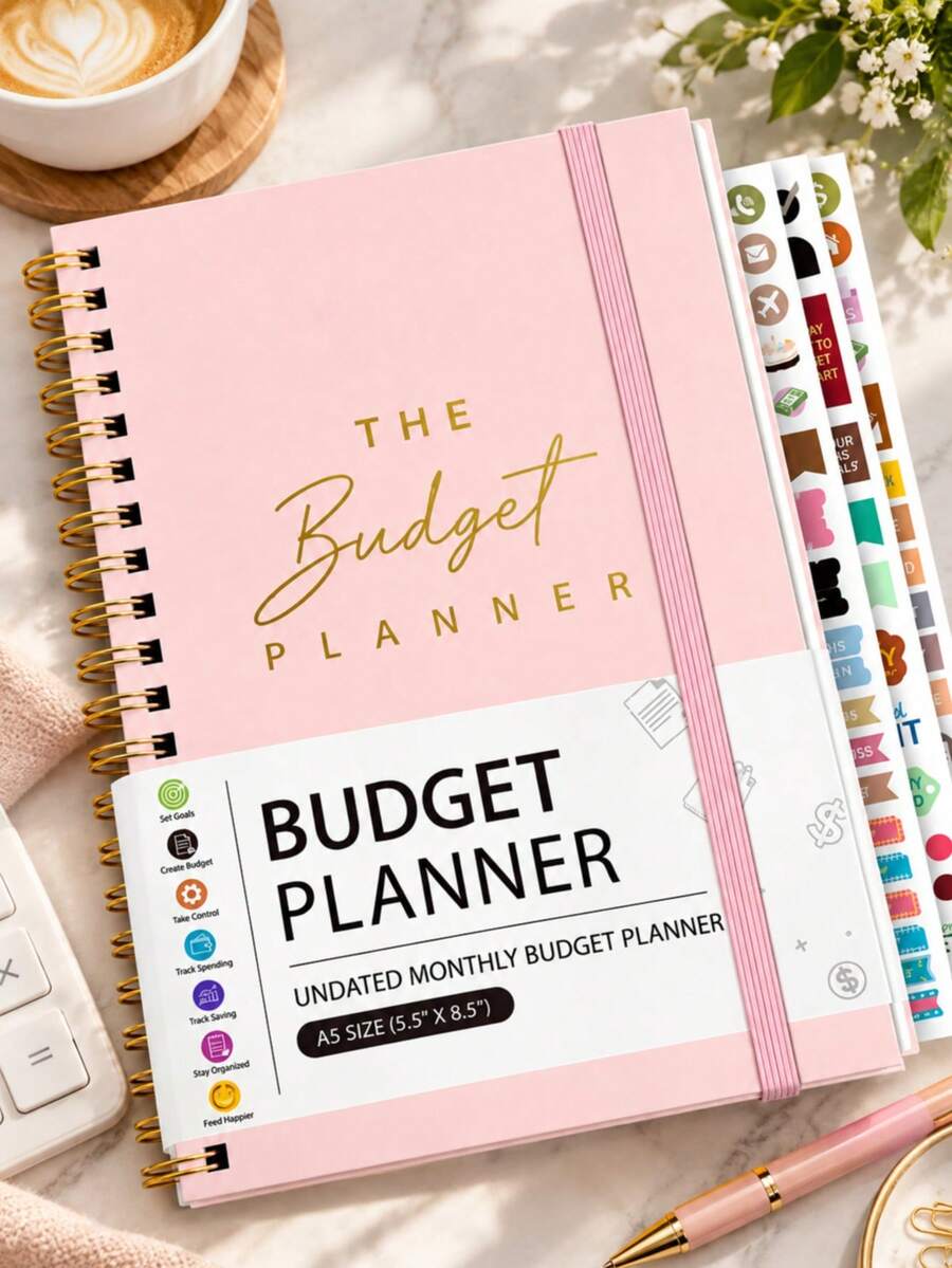 1 Monthly Budget Planner, 112 Pages Simple ADHD Budget Planner With Savings And Debt Tracking, Expense Chart View And Transparent Pocket, Easy Savings Book, Back To School Supplies, Office Supplies, Desk Accessories