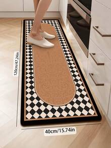 1pc Minimalist Geometric Print Pattern, Minimalist Style Digital Print Kitchen Rug Mat, Suitable For Kitchen, Dining Room, Hallway, Indoor Carpet, All Seasons - Multicolor - View 18