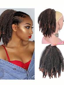 8 Inch Drawstring Ponytail Wig, Afro Kinky Curly Ponytail, Synthetic Ponytail Hair Extensions, Designed For (Multiple Colors Available) - Multicolor - View 13