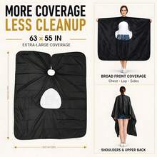 Hairdressing Cape With Transparent Phone Viewing Window, Salon Haircutting Apron - Multicolor - View 5