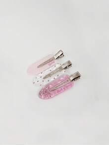 6/3/1 buah Jepit Rambut Buaya Tanpa Sambungan Warna Pink Manis, Motif Bunga, Polka Dot, dan Pita Berlian Imitasi, Cocok untuk Menjepit Poni atau Gaya Rambut Samping, Aksesori Rambut Ideal untuk Pemakaian Sehari-hari atau Kencan - MultiWarna - View 8