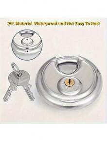 Keyed Lock Ring Lock, Stainless Steel Disc Storage Cabinet Lock, Heavy Duty Keyed Lock, Waterproof Outdoor Gate Storage Unit Lock, Suitable For Warehouse, Gym Locker, 2/4pcs - Multicolor - View 9