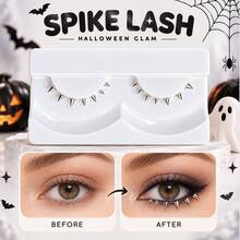 Halloween Party 1pair Spiky Lash, Self-Adhesive, Non Adhesive ,Bottom Lashes, Metallic, Cosplay, Subculture, Creative Makeup, Extremely Fine, Transparent Stem, Reusable, Party Style - View 11
