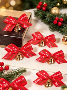 12pcs/Pack Christmas Party Gift Decoration Accessories Bows & Bells - View 11