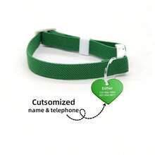 Personalized Custom Pet Anti-Lost Engraved ID Tag + High Elasticity Adjustable Collar, Pet Accessories, Personalized Custom Pet Heart-Shaped Ornament, Suitable For Small And Medium Cats And Dogs - Multicolor - View 28