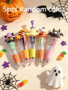 Pulpen Halloween 4 Warna yang Menyenangkan, Berbagai Warna Dapat Diganti dalam Satu Pulpen, Penuh Suasana Meriah, Sempurna untuk Catatan Harian dan Hadiah Liburan - MultiWarna - View 11