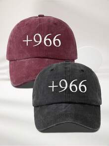 MAKEFGE 1pc Saudi Arabia Country Code +966 Embroidered Washed Baseball Cap - Soft Top 6-Panel Vintage Saudi Arabia National Pride Hat Suitable For Men And Women - A - View 18