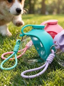 PETSIN 2pcs Foldable Pet Travel Water Bottle With Portable Bowl, Visible Capacity Scale, Suitable For Outdoor Dog Walking - Multicolor - View 3