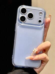 Minimalist Transparent Glossy Camera Protection Phone Case, Compatible With IPhone 18 Pro Max 17 ProMax 17Pro 17 Air 16 ProMax 15 14 13 Pro Max, Matte Transparent Back Cover - Transparent Blue - View 2
