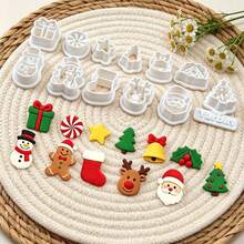 13pcs Christmas Assorted Shape Clay Cutters, Holiday Embossing Molds, DIY Handmade Earring Pendant Jewelry Craft Supplies - 13pcs - View 2