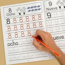 Lachilly Spanish Number Tracing Workbook 1-100, 32 Pages Preschool Kindergarten Number Writing Practice Book, Children Handwriting Number Learning, Spanish Language Learning Material - Multicolor - View 9