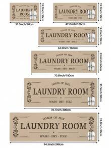 DAJIANG 1 pieza Alfombra moderna para cuarto de lavado, alfombra suave para pasillo, alfombra de cocina, lavable a máquina, alfombra con letras antipolvo, decoración del hogar - Caqui - Ver 3