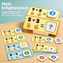 Kartu Flash Aritmatika Angka, Permainan Belajar Matematika Montessori dengan Ubin Angka, Kartu Pencocokan Penjumlahan & Pengurangan dalam Angka 10, Mainan Edukasi Dini untuk Balita Prasekolah Taman Kanak-kanak, Hadiah Natal, Hadiah Tahun Baru, Suvenir Pesta Liburan - MultiWarna - View 1
