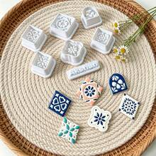 7pcs Retro Floral Tile Clay Cutting Molds, Geometric Flower Embossing Cutters, Polymer Clay Tools For Handmade Earring Pendant Ornament Making - 7pcs - View 2