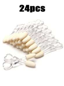 30PCS/24PCS/12PCS/6PCS Portable Disposable Eyeshadow Sponge Applicators, Transparent Heart-Shaped Handle Design, Soft Sponge Head With Gentle Touch, Even Makeup Blending, No Washing Required, Hygienic And Prevents Cross-Contamination, Suitable For Eyeshadow/Highlighter/Eyeliner Detail Work, Multi-Pack Travel Makeup Brush, Practical Daily Eye Makeup Tool - Multicolor - View 6