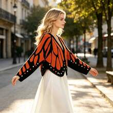 Women Knit Tops - Orange - View 6