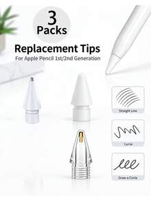 3/4/6pcs Replacement Tips For Apple Pencil Pro/2nd Gen/1st Gen/USB-C, Needle-Shaped Tips With Storage Box, Precise Control, Plastic/Metal Material, Compatible With IPad Pro Apple Pencil Set - Multicolor - View 20