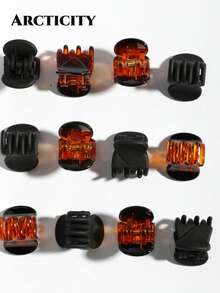 Arcticity 20pcs Mini Hair Clips, Designed For Women's Hairstyles, Strong Grip, Suitable For Decoration, Multi-Functional Hair Accessories - Brown - View 3