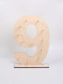 SikeSike 1 Set 0-9 Wooden Donut Display Rack, Birthday Party Table Decor, Baby Shower, Wedding, Gender Reveal Party Supplies - Beige - View 14