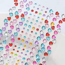 1pc Sticker Set, Acrylic Material, Rhinestone DIY Decoration Diamond Stickers, Colorful Mini Heart Diamond Reward Stickers, Suitable For Water Bottles, Cameras, Phones, Cups, Face, Nails, Phone Cases, Laptops, Furniture, Refrigerators, Party Gifts, Birthday Rewards, Crafts And Other Creative DIY Decoration Diamond Stickers (Random Color) - one-size - View 6