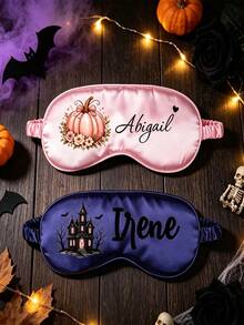Mặt nạ ngủ Halloween in tên tùy chỉnh cá nhân hóa, quà tặng ngày lễ cho nữ và bé gái, phụ kiện tiệc Halloween - Nhiều màu - Xem 2