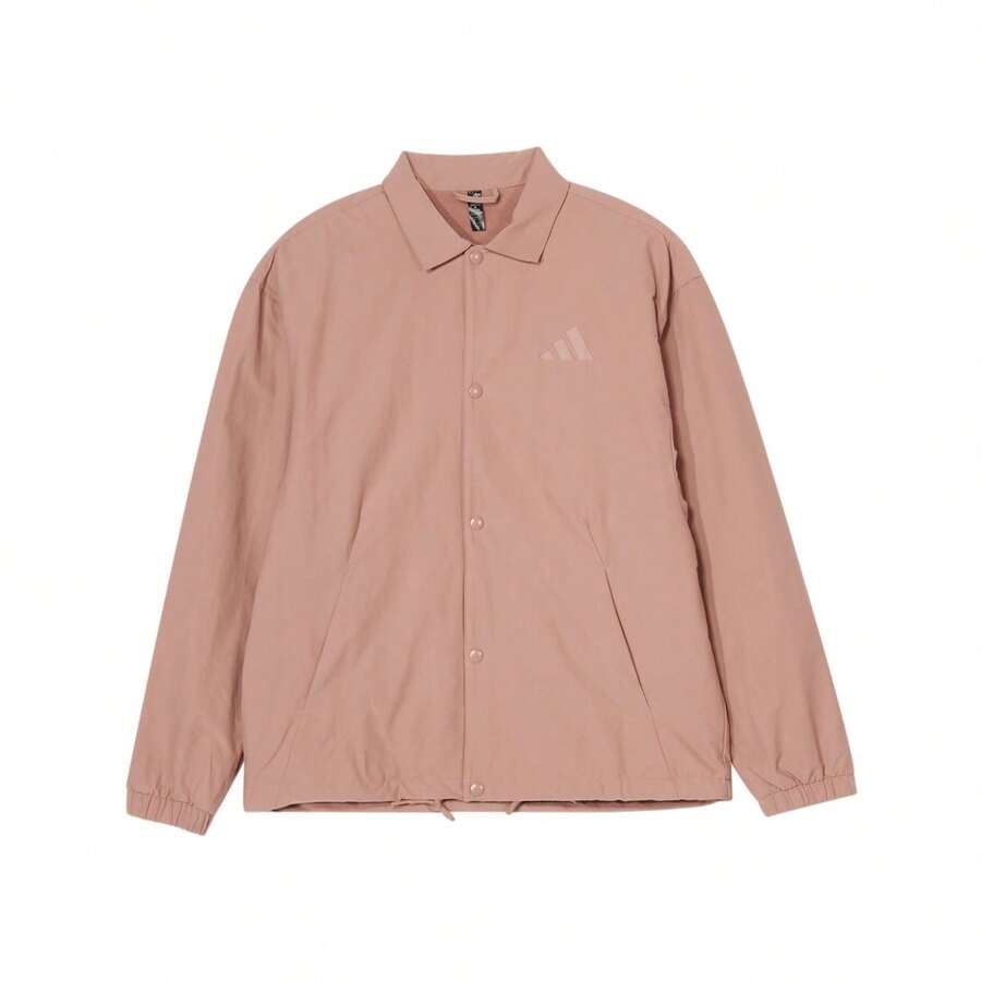 Adidas Men's Simple Fashion Sports Casual Loose Fit Thermal Lined Turn Collar Jacket Coat JN0115, Spring/Autumn - Warm Earth Brown - View 1