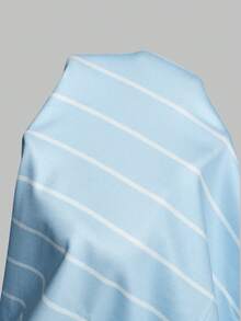 UREREM Women's Striped Colorblock Casual Elegant Party Ribbed Slit Beach Tank Dress 2-Piece Set, Knitted Fabric 200g Slim Fit Summer Style - Light Blue - View 5