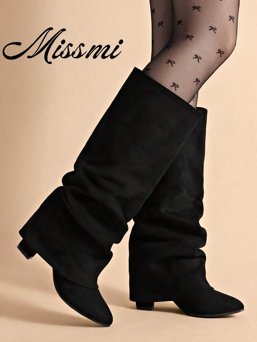 2026 Autumn/Winter New High-End Tall Boots Fashion Boots Western Slouch Boots Summer - Black - View 1