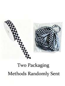1m/5m/4m Black And White Checkered Satin Ribbon (Polyester Satin) - Ideal For Racing Theme Decor, DIY Crafts, Gift Wrapping, Pet Leashes, Wedding Supplies And Bows, Halloween Decorations, Christmas Decorations - Multiple Styles - View 11