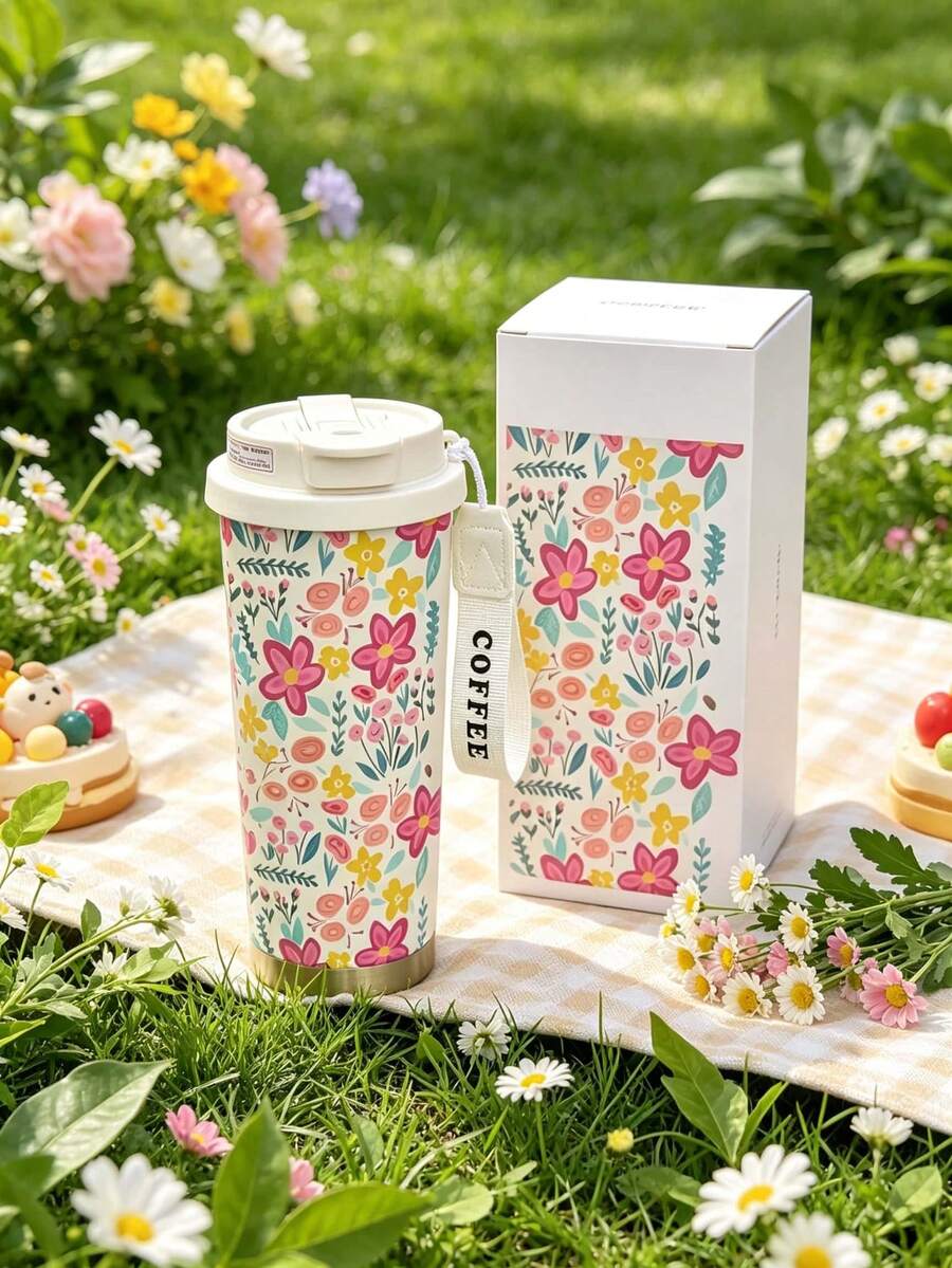 500ml Stainless Steel Coffee Mug, Outdoor High-Quality Tumbler, Large Capacity Water Bottle Gift For Men, Women, Students, Car Use