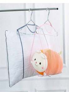 1pc Polyester Pillow Drying Net, Foldable Pillow Drying Rack, Laundry Drying Net Bag For Toys, Home Balcony Clothes Drying Rack(No Hanger) - Multicolor - View 10