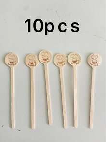 50pcs Disposable Wooden Coffee Stir Sticks, Wooden Coffee Stir Sticks, High Quality Disposable Beverage Stir Sticks, Suitable For Restaurant And Bar Use, Suitable For Tea And Cocktails, Suitable For Home Or Cafe Use. Coffee Accessories. - Multicolor - View 12