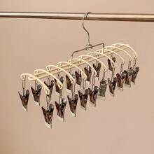 20pcs Metal Clothes Clips Drying Rack, Home Socks & Underwear Drying Rack, Rust-Proof Multi-Functional Balcony Clothes Clips Rack, Portable Small Item Drying Stand, Student Dorm Space-Saving Clothes Clips Storage Rack, Wind-Proof Design, Suitable For Drying Socks, Underwear, Gloves, Scarves, Sturdy & Durable Multi-Clip Clothes Hanger, Practical Home Drying Accessory - View 9