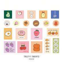 Expression Story Series Adhesive Sticker Pack, Cartoon Food Stickers, Hand-Drawn Fruit Stickers, Cherry Blossom Pink Floral Element Planner Stickers, DIY Decorative Stickers - Multicolor - View 10