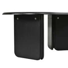 Black Oval MDF Coffee Table, 99*50*40 Cm Living Room Table, Stable Coffee Table With Decorative Legs, Load Capacity Up To 40 Kg, Modern Coffee Table For Living Room And Lounge - Black - View 8