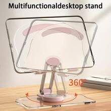 Acrylic Flat Phone Stand, Cute And Practical, 360° Rotatable, Foldable For Easy Carrying, Available In Pink And Green. Choose Your Favorite Color For A Better Look - New Arrival - View 2