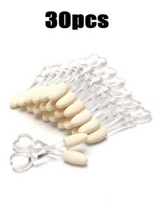 30PCS/24PCS/12PCS/6PCS Portable Disposable Eyeshadow Sponge Applicators, Transparent Heart-Shaped Handle Design, Soft Sponge Head With Gentle Touch, Even Blending And Application, Wash-Free Hygienic To Avoid Cross-Contamination, Suitable For Eyeshadow/Highlighter/Eyeliner Detail Work, Multi-Pack Travel Makeup Brush For Eye Makeup, Practical Daily Eye Makeup Tool - Multicolor - View 7