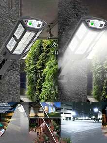 Super Bright Solar Powered Light, High Power Street Light, Outdoor Motion Sensor Solar LED Light, ABS Material, Garden Spotlight, Wall Lamp, Waterproof Outdoor Multi-Function Garden Light, Suitable For Home, Camping, Rural Areas And Streets - Black - View 3