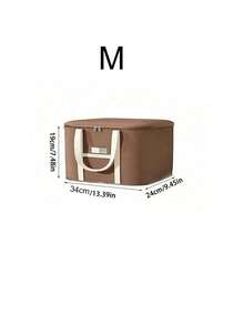 1pc Extra Large Capacity Brown Foldable Fabric Storage Box With Zipper And Handles, Dust-Proof Moving Packing Organizer Bag For Bedding And Clothes, Suitable For Bedding, Blankets, Sheets, Pillows, Quilts, Clothing - Multicolor - View 12