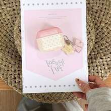 Clear Jelly Pink Polka Dot Compatible With Airpods 5 Protective Case, Wavy Contour Anti-Slip Earphone Cover + Cute Star Pendant Accessory Compatible With Apple Compatible With Airpods 5/4/2/3 Generation Pro2 Earphone Protective Soft Shell, Birthday Holiday Gift - Pink Polka Dot + Pendant - View 6