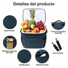 Double-Layer Insulated Lunch Bag: Reinforced Design For Better Insulation. - Black - View 6