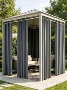 Outdoor Curtains, Suitable For Patio, Porch, Gazebo, UV-Resistant And Fade-Resistant, Combining Sun Protection And Privacy Decoration; Sold In Pairs - A - View 11