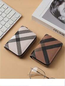 1pc Fashion Travel Business Ultra-Thin Card Holder, Minimalist Compact Portable ID Card Wallet, 11-Slot Card Holder, Coin Purse - Multicolor - View 10