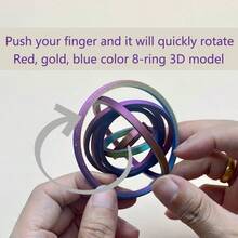 OBOVAY 6-Ring/7-Ring/8-Ring Nebula Ring, New Toy, Rotating Stress Relief Toy, Multi-Layer Rotating Structure Model, Desktop Stress Relief Decor, Creative Gift, Miniature Model Collection Toy, Creative And Interesting Small Gift, Suitable For Teenagers Stress Relief Toy, Suitable For Office Rotating Ring Stress Relief Toy, - Multicolor - View 7