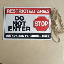 2D Vintage No Entry Warning Wooden Sign, Suitable For Yard Wall Decor, Fence, Garage, Indoor Wall Decoration, Great Gift/No Electricity Required - TM43 - View 12