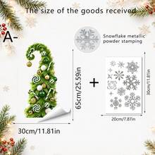 1/6pcs Cute Plush Christmas Tree With Candy Decor Window Sticker, Double-Sided Visible PVC Electrostatic Adsorption Glass Sticker, Suitable For Store And Home Christmas Decoration - Multicolor - View 11