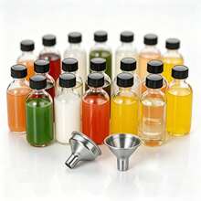 Botol Kaca Serbaguna 10/12/20/30 2oz dengan Tutup Sekrup Hitam & Corong Logam, Botol Isi Ulang Anti Bocor untuk Minyak Aromaterapi, Esensi Perawatan Kulit, Bumbu Dapur, Wadah Penyimpanan & Penyajian Cairan - View 4