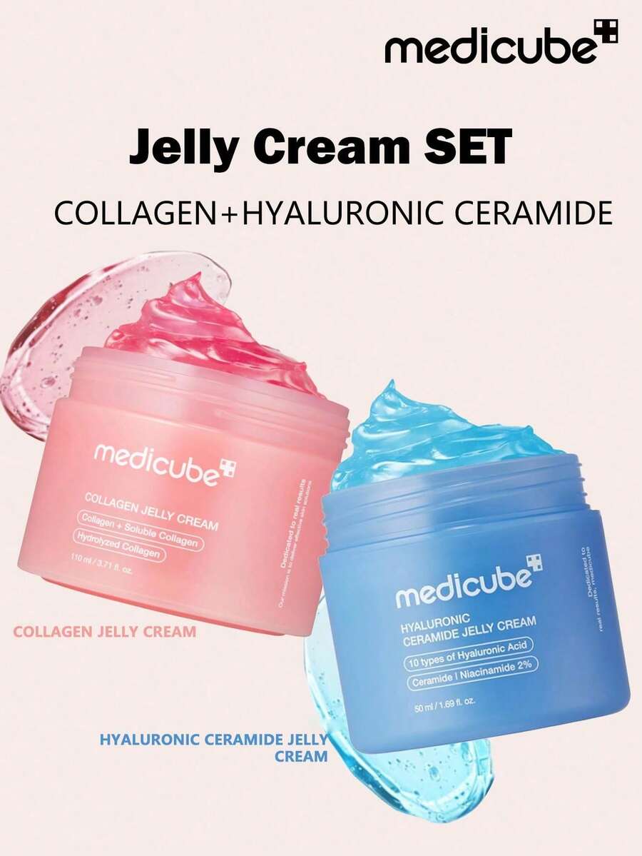 Medicube 2件組韓系膠原蛋白護膚套組:果凍霜與PDRN多功能抗皺霜,含鮭魚DNA的抗老提拉保濕組合 - 24小時保濕與屏障護理雙重功效 - 查看 1