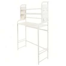 Adjustable Laundry Room Shelf, Expandable Over Toilet Washing Machine And Dryer Storage Rack, Laundry Room Storage And Organizer Standing Shelf - White - View 4