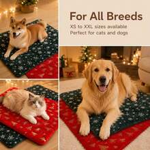 1pc Christmas Snowflake Christmas Tree Print Thick Plush Pet Mat, Soft Machine Washable Dog Bed Pad, Winter Cat Dog Indoor Sleeping Mat, Holiday Gift For Cats And Dogs - Multicolor - View 6